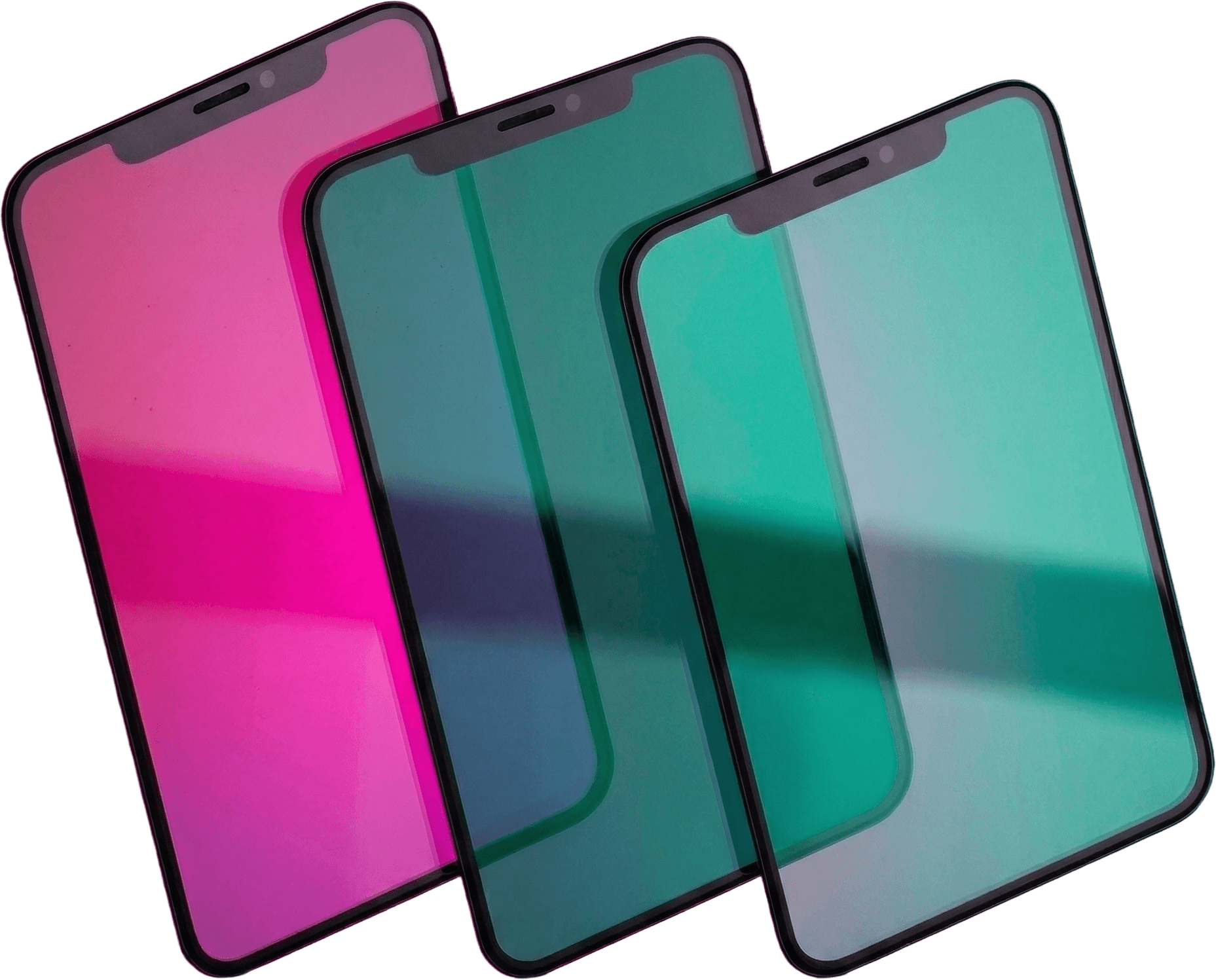 Colourful smartphone screens